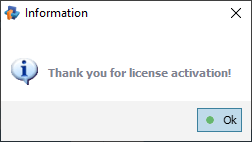 license activation confirmation popup window in raise data recovery program interface