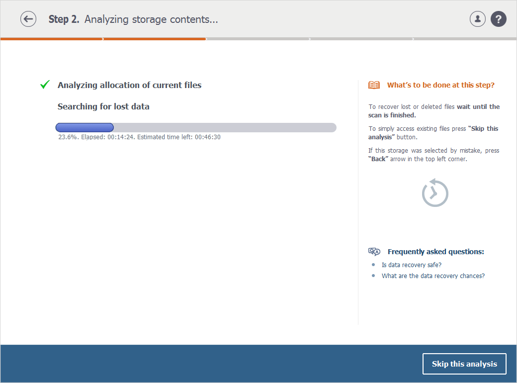 recovering external hard drive files in progress