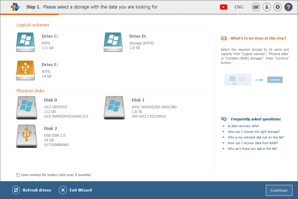 solving issue with drive not detected by raise data recovery program