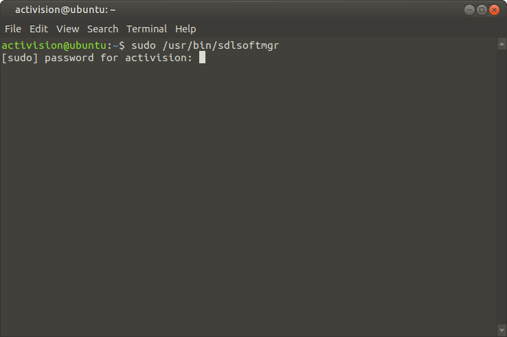 command to open sdl software manager in linux terminal