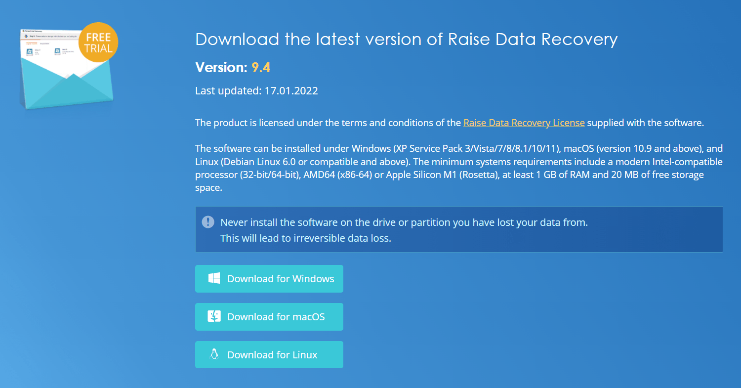 Raise Data Recovery Download for free