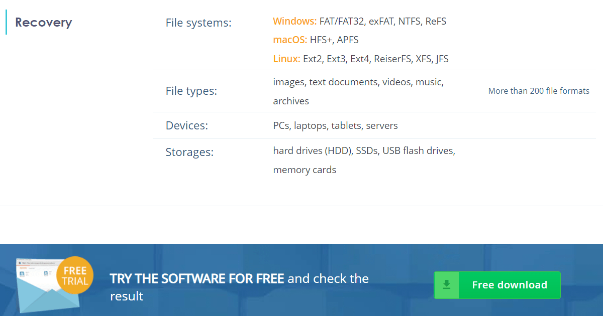 Technical details – Raise Data Recovery