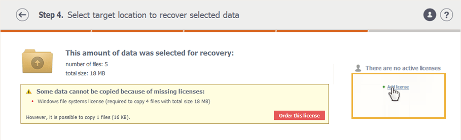 Ordering and activating licenses