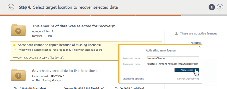 Ordering and activating licenses